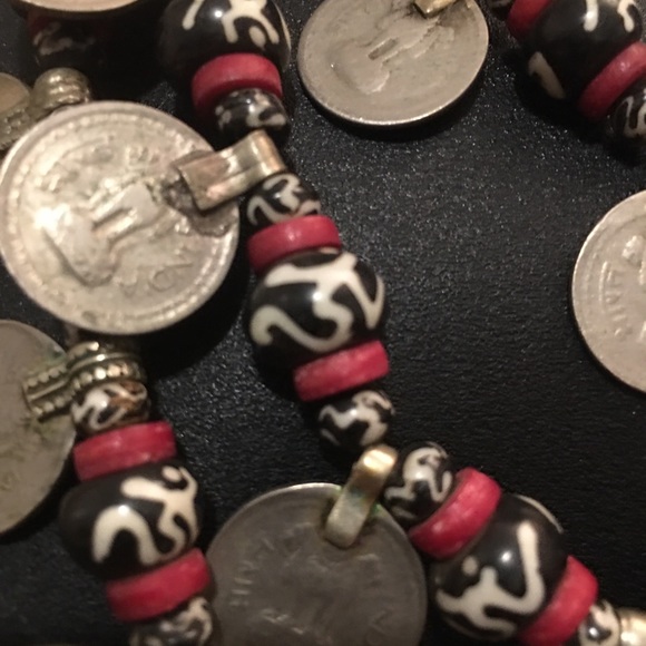 Gypsy Rajasthani Aum coin necklace India - Picture 3 of 4